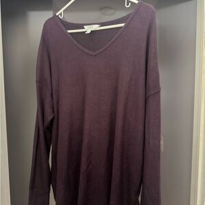 Market & Spruce Deep Purple Long Sleeve Top